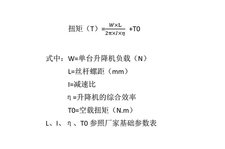 絲杆（gǎn）升降（jiàng）機扭（niǔ）矩計算